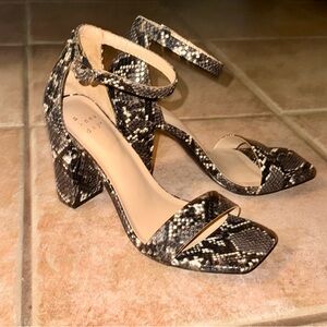 Snakeskin Patterned Women's Heels